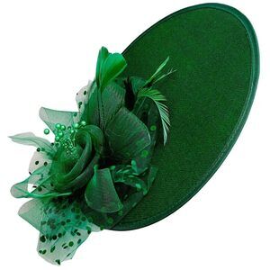 Womens Church Derby Fascinator Hats,20s 50s Linen Feather Vintage 4647